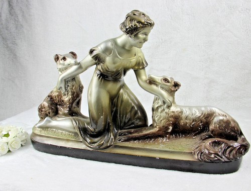 Art deco belgian chalkware - art,