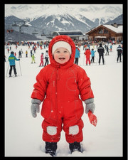 WEDZE Baby Ski Suit 12-18 Mois Red Alien Print  Stratermic Insulated RN 106987