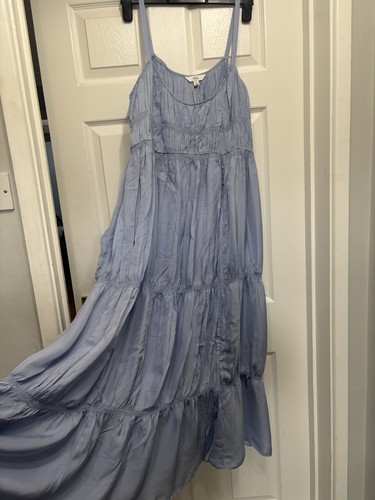 Blue tiered maxi dress - m&s,