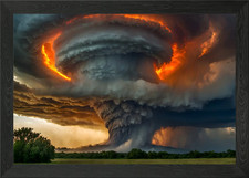 Fiery Tornado Framed Wall Art