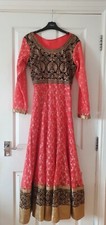 Ladies Churidar Indian Pakistani Dress indian Suit Size Medium peach gold black 
