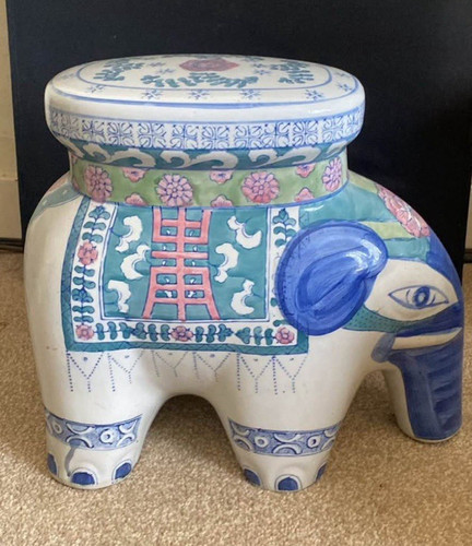 Ceramic elephant stool seat - ceramic,