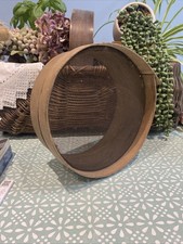 Vintage Antique Old Primitive Wooden Rustic Bentwood Farmhouse Sieve Sifter 9”