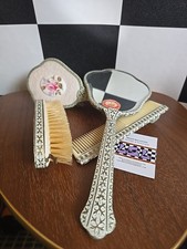 Regent of London Vintage 4-Piece Brush/Vanity Set Silver Mint Cond.