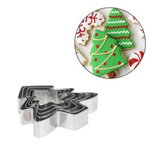 5X Metal Christmas Tree Cookie Cutters Biscuit Pastry Molds Cooking Baking Tools