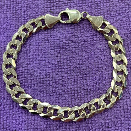 9ct gold curb bracelet - curb,
