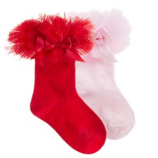 * Baby Girls Stocking Tutu Frill Socks with Cute Bow Spanish Frilly Cotton Rich 