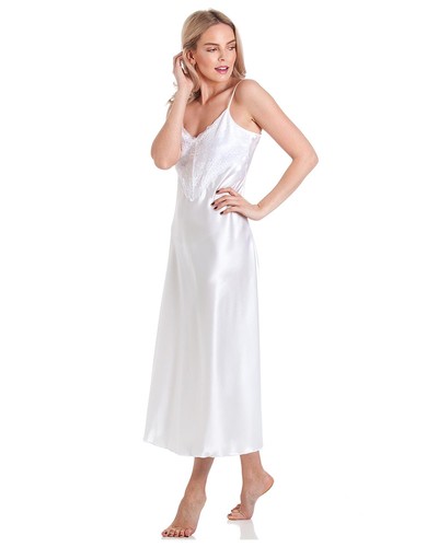 Nightie satin lace long - nightie,
