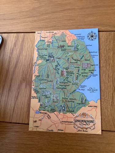 Vintage postcard map - , of