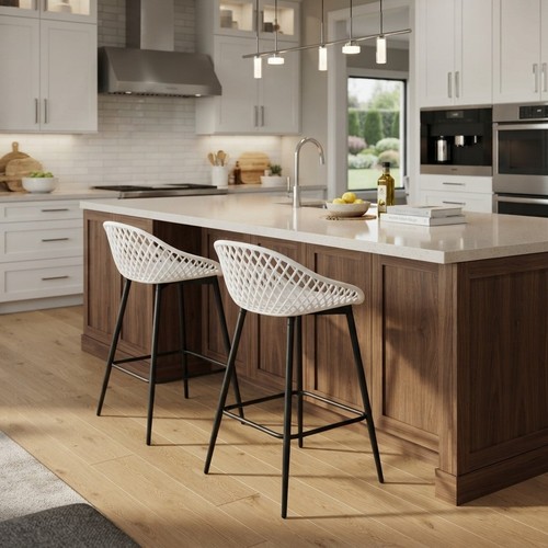 Stylish white breakfast bar - stylish,