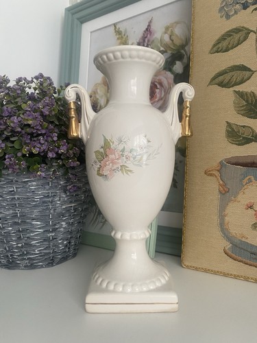 Ceramic floral vase urn - urn, utopia