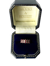 0.45ct Ruby & Diamond Ring 9ct Gold Pyramid Vintage Ruby & Diamond Ring - Size N