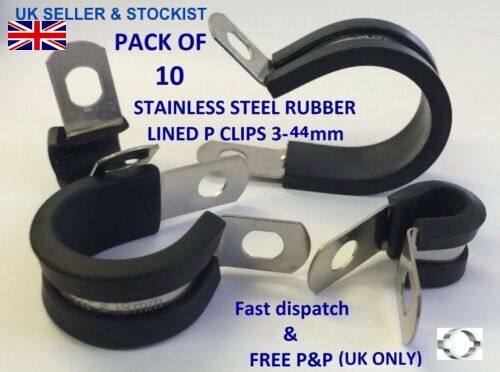 Rubber lined p clips - pk, of