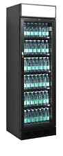 BLACK GLASS DOOR SHOP DRINK DISPLAY COOLER FRIDGE + CANOPY CEV425CPBK £671+ VAT