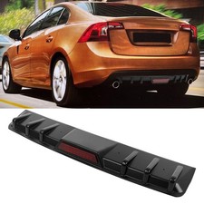 Gloss Black Rear Bumper Diffuser Spoiler Lip Splitter Fin For Volvo S60 S90 S40