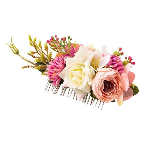Women boho flower hair comb - women,