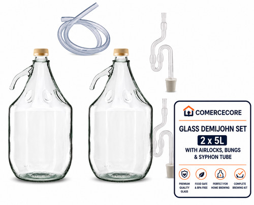 Glass demijohn set 5l with - demijohn, 2
