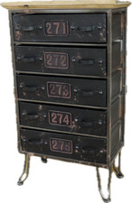 Small Industrial Rustic Metal Bedside Storage Cabinet | Home Decor | 58cm