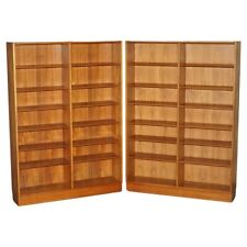 PAIR OF LARGE MID CENTURY MODERN POUL HUNDEVAD 1960'S DANISH TEAK OPEN BOOKCASES