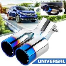 Car Tailpipe Twin Exhaust Tail Tip Trim Bend Muffler Rear Pipe Stainless Steel