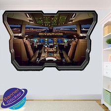 AIRPLANE COCKPIT ON RUNWAY ART