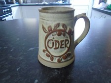 Vintage Pottery Cider Tankard (olive green)