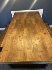 Natural/black NEXT Jefferson Table Benches Solid Wood Pine 4 Seater