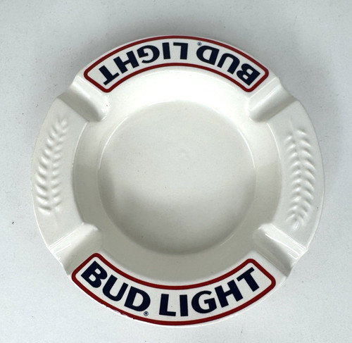 Ceramic bud light beer ashtray - light,
