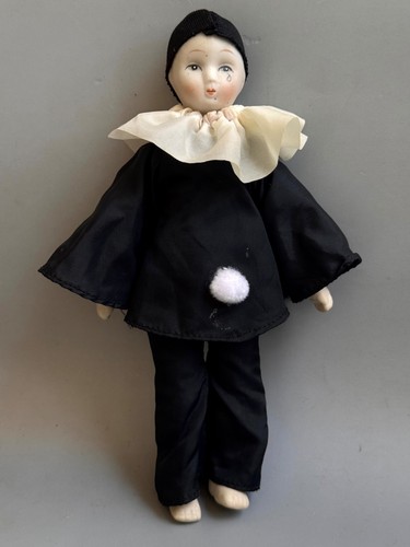 Vintage porcelain pierrot doll - vintage,