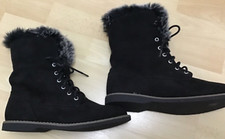 Ladies TU Black Faux Suede/ Fur Boots size 5 Brand New without tags