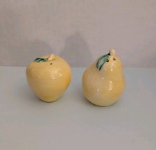 Vintage Yellow Apple & Pear Ceramic Salt & Pepper Shakers Set