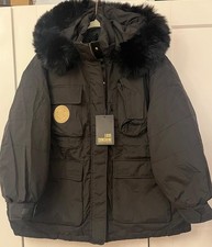 New With Tags Love Sunshine Black Puffa Warm Winter Coat Size Large 14