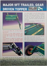 Original Major 9ft Trailed Gear Driven Topper Single Sheet Brochure, c 2000's