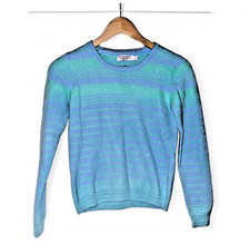 Women’s Lochmere 100% Cashmere Jumped size-Small Blue & Green Striped super soft