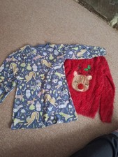 Girls Christmas Tunic Dress And Jumper Age 9-10 Next/primark
