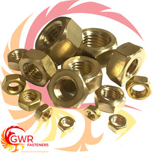 0BA 1BA 2BA 3BA 4BA 5BA 6BA 8BA 9BA 10BA Hexagon Full Nuts - Brass British