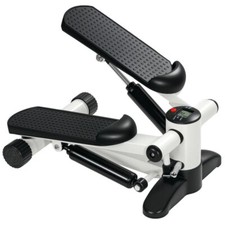 SPORTNOW Mini Stepper Machine with LCD Monitor and Non-Slip Pedals, White