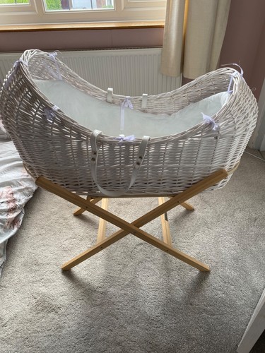 White baby moses basket - baby,