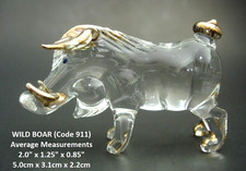Glass PIG WILD BOAR Clear &