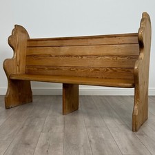 Antique 19th Century Good Quality Pew / Bench In Pitch Pine ( REF AF-3809 )