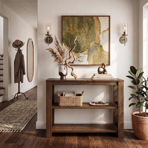 Solid wood console table - console,