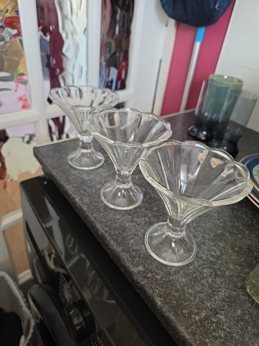 Vintage glass ice cream sundae - vintage,
