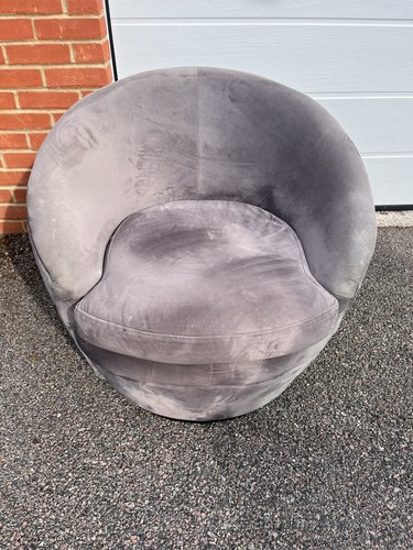 Grey velvet swivel barrel - velvet,