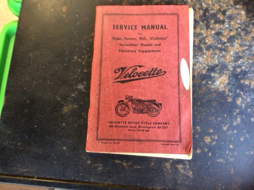Velocette service manual viper - service,
