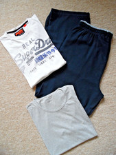 MENS PYJAMAS, SIZE LARGE, SLEEP OR LOUNGE. 3 PCS, NON MATCHING , GOOD CONDITION