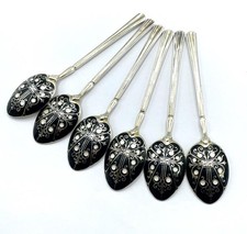 ENAMEL SILVER COFFEE SPOONS