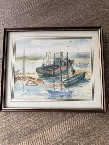 Vintage framed watercolour - framed,