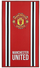 MANCHESTER UNITED FC LARGE RED WHITE BEACH BATH SWIM GYM TOWEL 100% COTTON MUFC