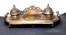 Antique Double Inkwell Ornate