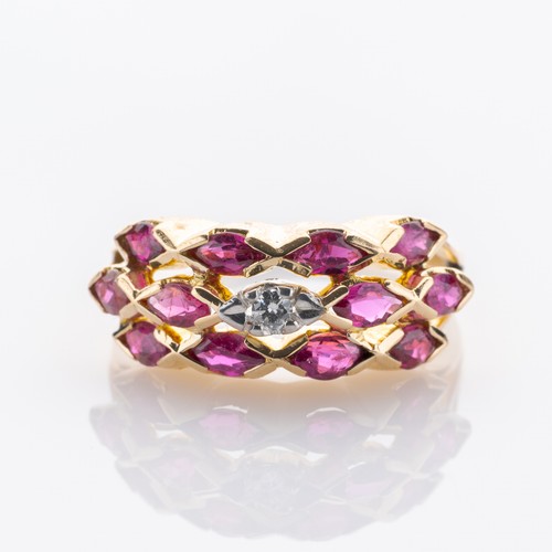 585 yellow gold ring with - , 0.60